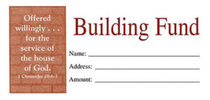 BUILDING FUND ENVELOPE, 1 Chronicles 29:6-7