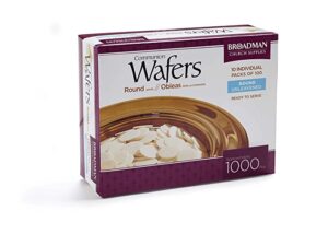 Communion Bread Wafers, White, Box of 1000, 10 Individual Packs of 100 Lord's Supper Wafers