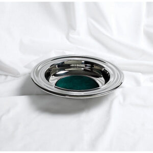Silver Offering Plate with Green Felt