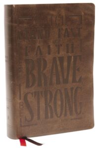 NKJV, Center Column Reference Bible, Verse Art Cover, Genuine Leather, Dark Brown, Indexed