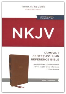 NKJV, Compact Center Column Reference Bible, Imitation Leather, Brown