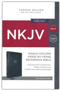 NKJV, Single Column Reference Bible, Bonded Leather, Black
