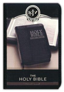 KJV, Mini Pocket Zippered Holy Bible,Imitation Leather, Black