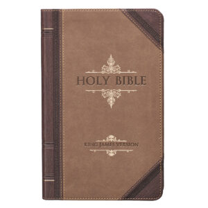 KJV, Giant Print Bible, Portfolio Design, Brown Faux Leather, Red Letter, with Ribbon Marker