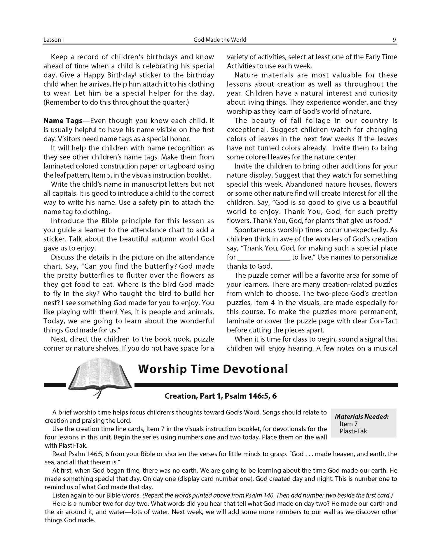 Sunday School, Bible Basics, Preschool/Kindergarten Teacher's Guide, Fall Quarter 2026 - Image 4