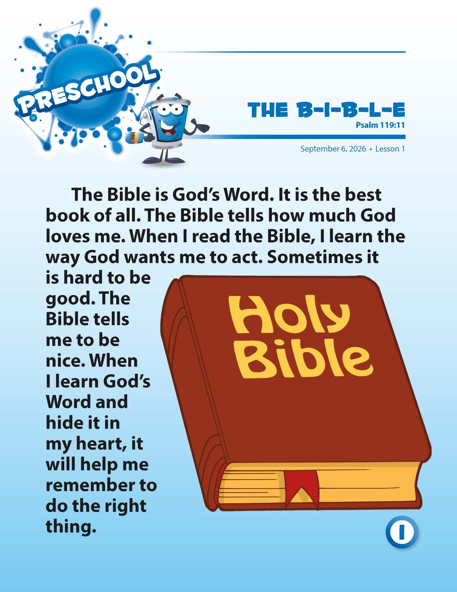 Sunday School SPLAT Preschool Student Leaflets, Fall Quarter 2026 - Image 2
