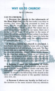 WHY GO TO CHURCH? Tract