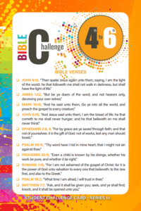 Bible Challenge 4th-6th Grade STUDENT CHALLENGE CARD, Series III