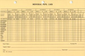 SUNDAY SCHOOL INDIVIDUAL PUPIL CARD (Plain Card)