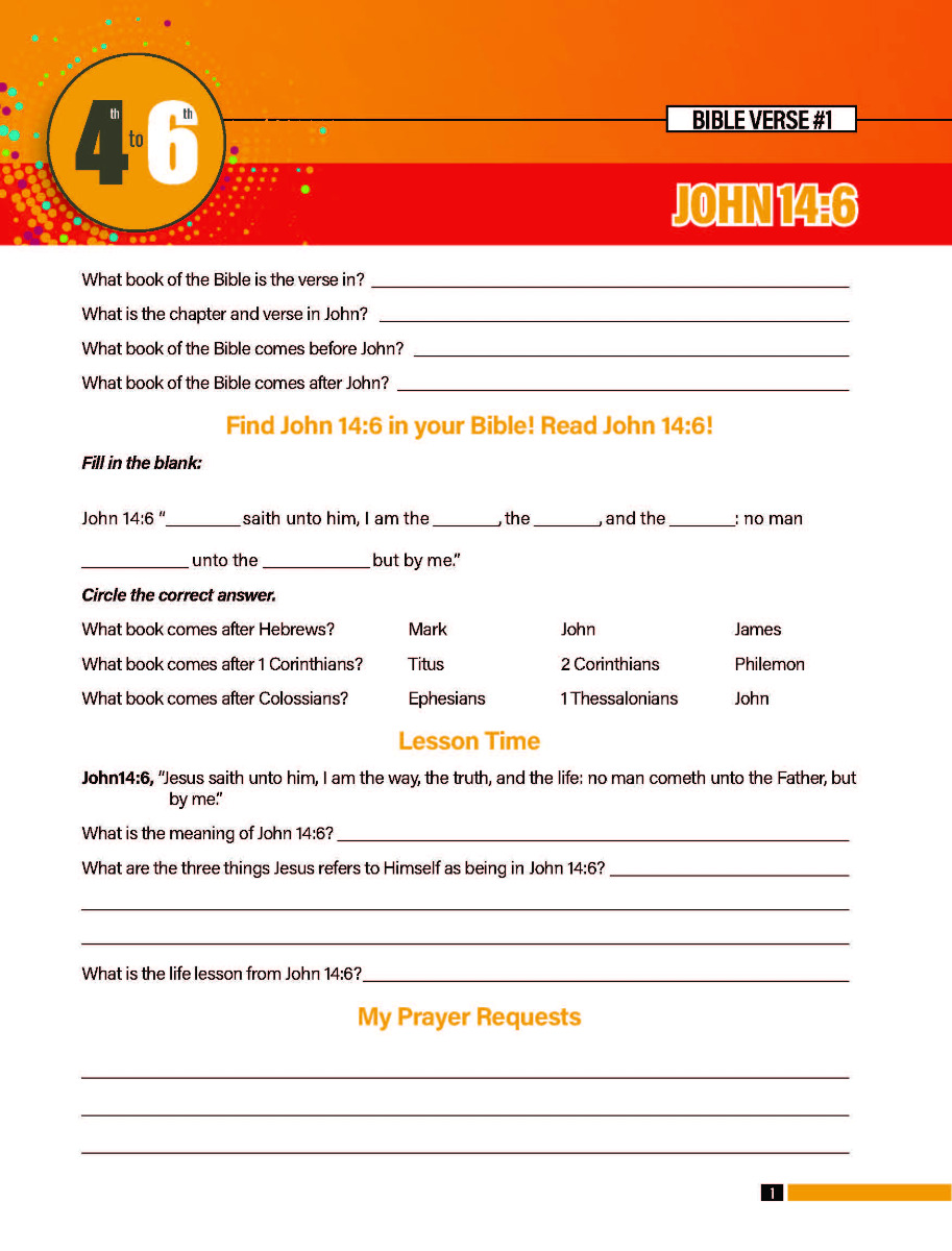 Bible Challenge, 4th-6th Grade Student Activity Leaflets, Series I - Image 2