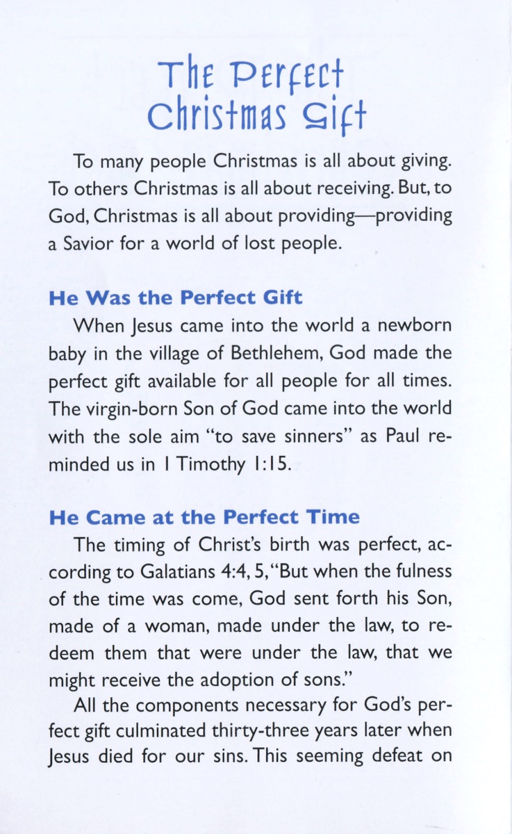 THE PERFECT CHRISTMAS GIFT Tract - Image 2